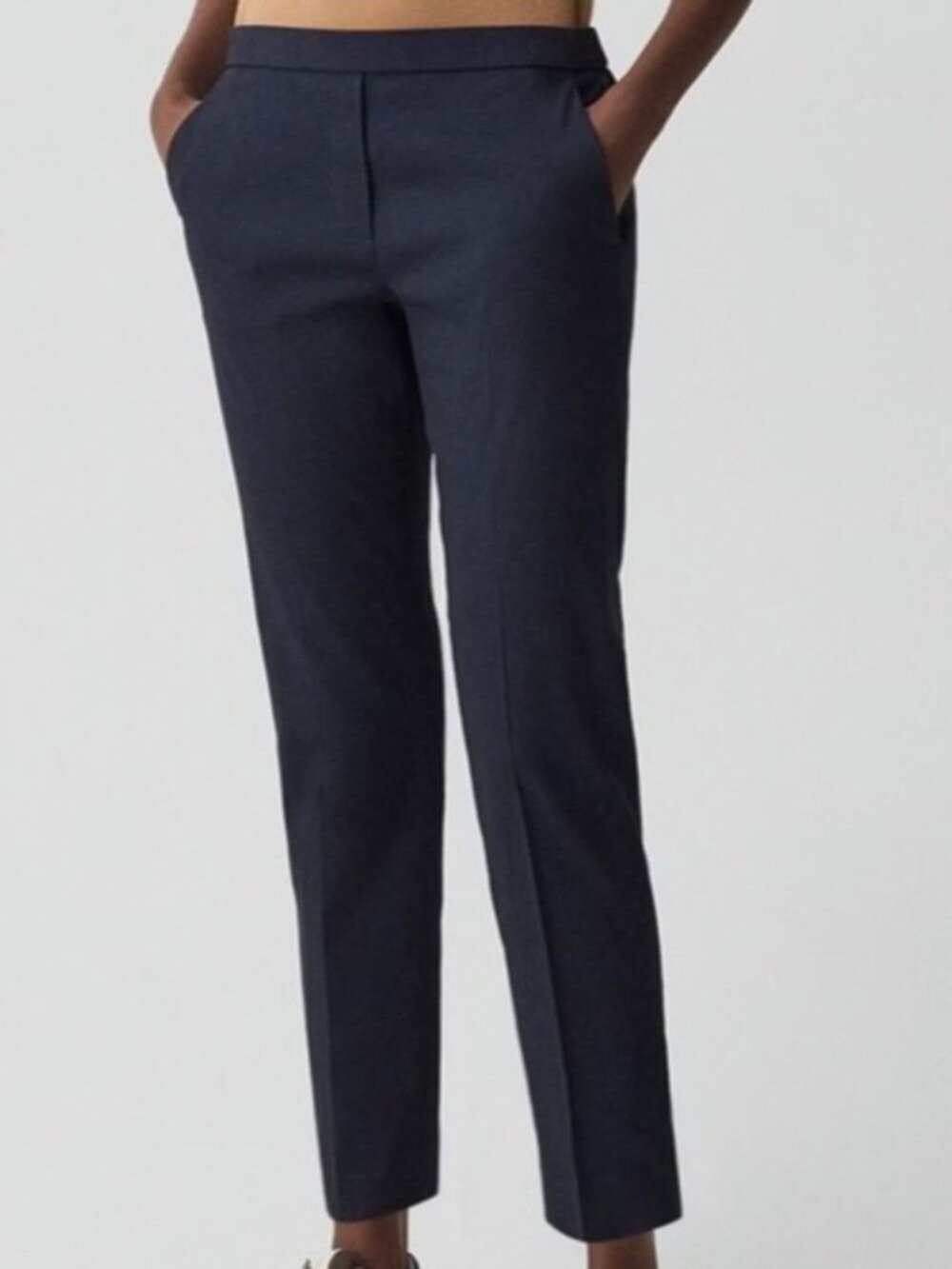 Theory Navy Blue Trousers Pants Pull-On Elastic Waist Women's 12